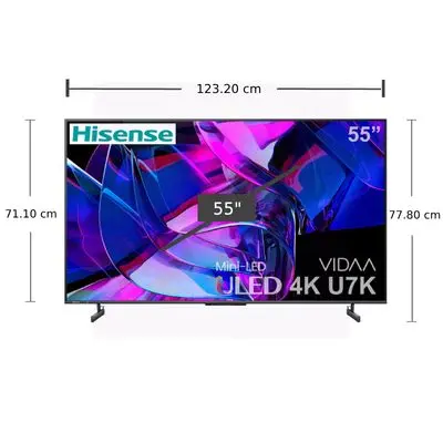 HISENSE TV U7K VIDAA ULED Mini LED (55", 4K, Smart TV, 2023) 55U7K
