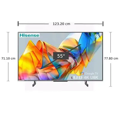 HISENSE ทีวี U6K ULED (55", 4K, Google TV, ปี 2023) รุ่น 55U6K