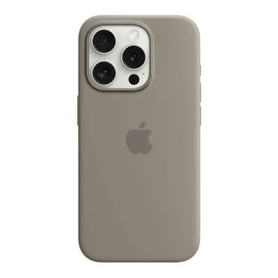 APPLE เคสซิลิโคนสำหรับ iPhone 15 Pro พร้อม MagSafe (สีเทาโคลน)