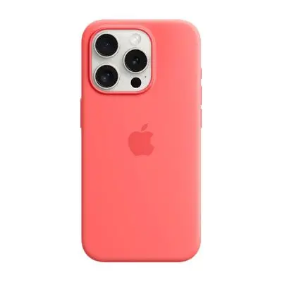APPLE เคสซิลิโคนสำหรับ iPhone 15 Pro พร้อม MagSafe (สีชมพูกวาวา)