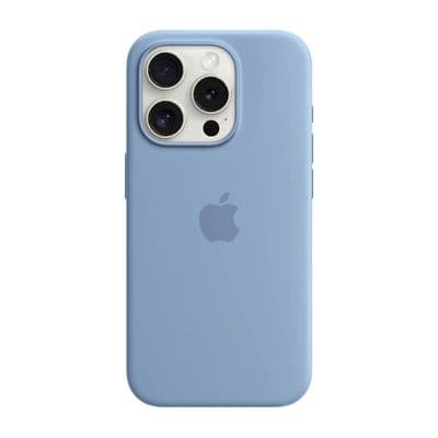 APPLE เคสซิลิโคนสำหรับ iPhone 15 Pro พร้อม MagSafe (สีฟ้าวินเทอร์)