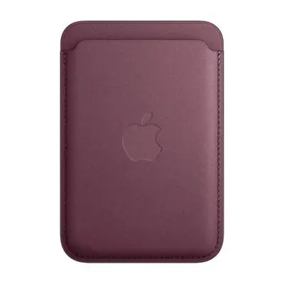 APPLE เคสผ้า FineWoven แบบกระเป๋าสตางค์สำหรับ iPhone พร้อม MagSafe (สีม่วงเข้มมัลเบอร์รี่)