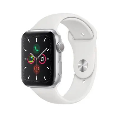 APPLEWatch Series 5 GPS (44mm, Silver Aluminum Case, White Sport Band)