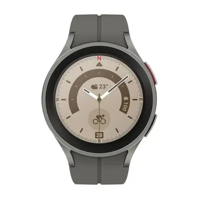 SAMSUNG Galaxy Watch 5 Pro LTE Smart Watch (45mm., Grey Titanium Case, Grey D-Buckle Sport Band)