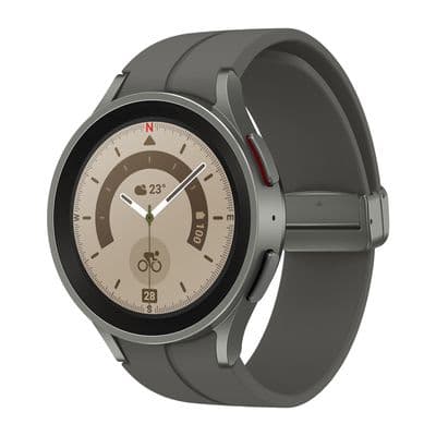 SAMSUNG Galaxy Watch 5 Pro LTE Smart Watch (45mm., Grey Titanium Case, Grey D-Buckle Sport Band) 