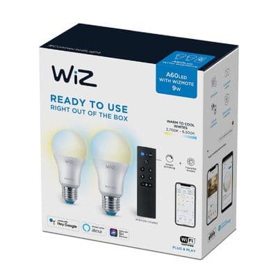 WIZ หลอดไฟ LED อัจริยะ + รีโมทควบคุมไฟ รุ่น WIZ SET