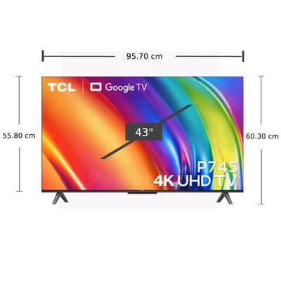 TCL ทีวี 43P745 UHD LED (43", 4K, Google TV, ปี 2023) รุ่น 43P745