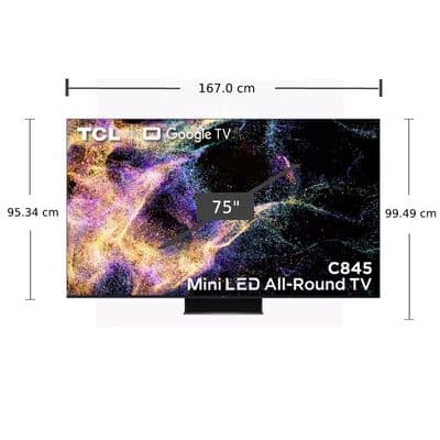 TCL ทีวี 75C845 UHD Mini LED QLED (75", 4K, Google TV, ปี 2023) รุ่น 75C845