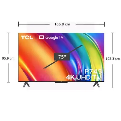 TCL ทีวี 75P745 UHD LED (75", 4K, Google TV, ปี 2023) รุ่น 75P745