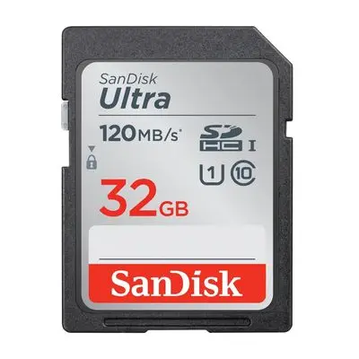SANDISK SD Card (32GB, Black) Ultra SDHC UHS-I Card