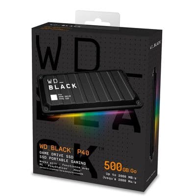 WD BLACK P40 Game Drive SSD External ฮาร์ดดิสพกพา (500GB, Black) WDBAWY5000ABK-WESN