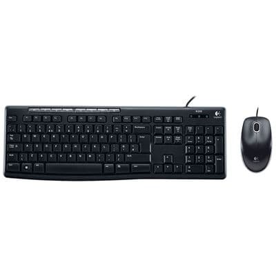 LOGITECH Keyboard+Optical Mouse (Black) Media Combo MK200