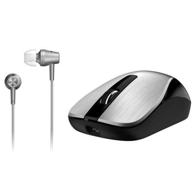 GENIUS Wireless Mouse (Silver) MH-8015+ In-Ear Wire Headphone