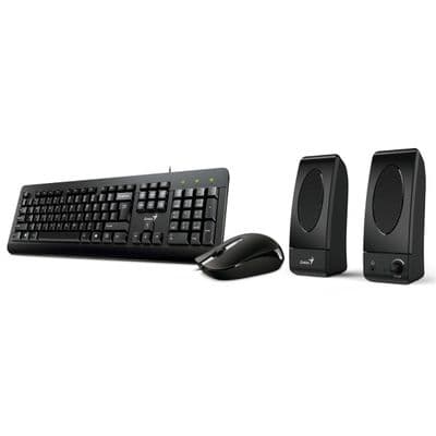 GENIUS Keyboard, Mouse and Speaker Combo Set (Black) KMS-U130