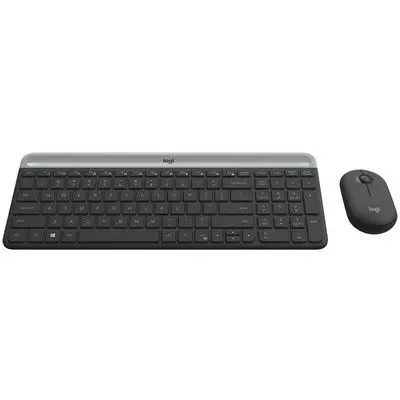 LOGITECH Wireless Keyboard + Mouse (Graphite) Slim Combo MK470