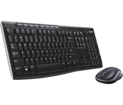LOGITECH Keyboard + Mouse Wireless Combo (Black) MK270R