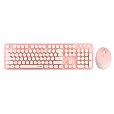 MOFII Wireless Keyboard+Mouse (Sweet Pink) Fullsize Wireless Combo