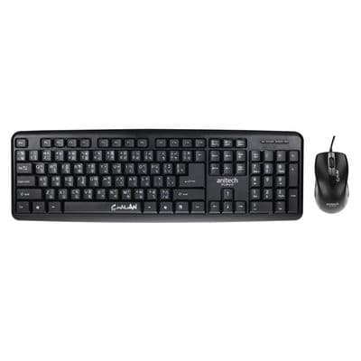 ANITECH Set Keyboard and Mouse (Black) PA800