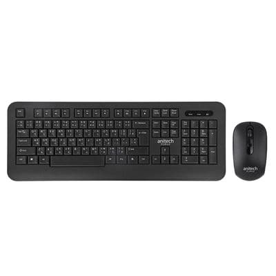 ANITECH Keyboard Wireless & Mouse Wireless Silent Click (Black) PA806