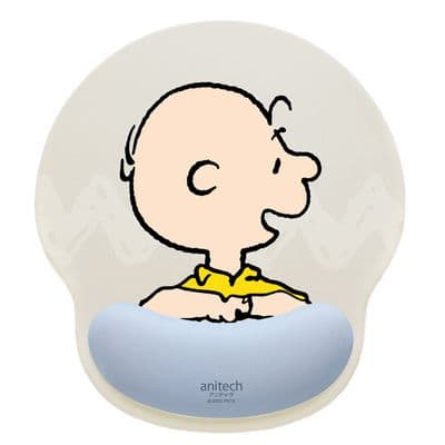 ANITECH x Peanuts Mouse Pad With Wrist Rest (Grey) SNP-MP003-GY