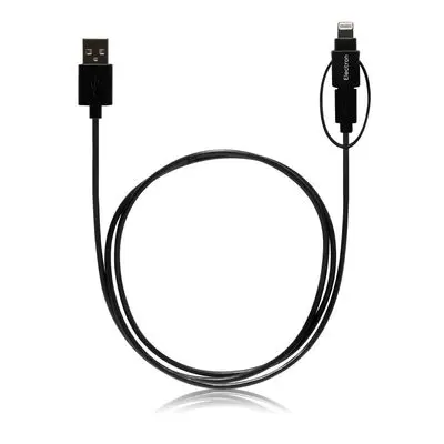 USB Lightning Cable (Black) MONO-EL-DUOPLUG 1M