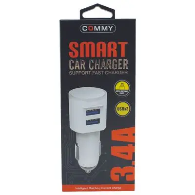 Car Charger Adapter (3.4A, White) CCU 3.4A 8 PIN