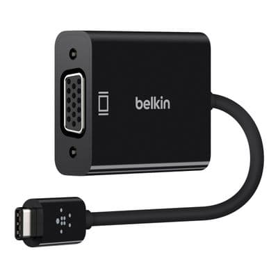 BELKIN อะแดปเตอร์ USB-C to VGA (15 ซม.,สี Black) รุ่น F2CU037BTBLK