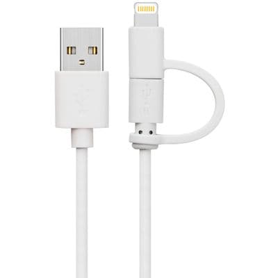 POSS Micro USB Cable + Lightning Cable (White) PSMICRO-LW