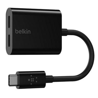 BELKIN อะแดปเตอร์ USB-C Audio + Charge (สีดำ) รุ่น F7U081BTBLK
