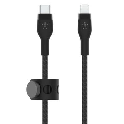 BELKIN Boost Charge Pro Flex สายชาร์จ USB-C to Lightning (1 เมตร, สีดำ) รุ่น CAA011bt1MBK