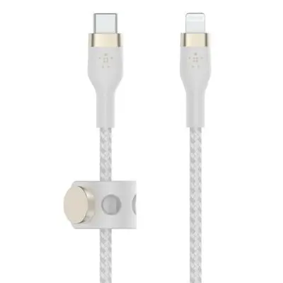 BELKIN Boost Charge Pro Flex สายชาร์จ USB-C to Lightning (1 เมตร, สีขาว) รุ่น CAA011BT1MWH