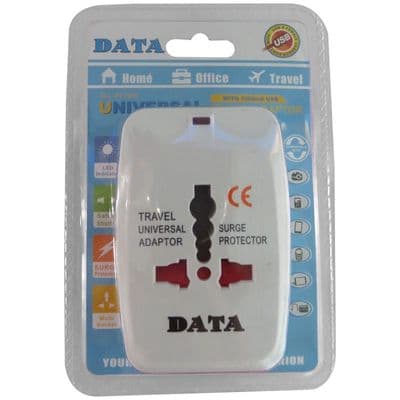DATA ปลั๊กอะแดปเตอร์ (1 ช่อง+2 USB, สีขาว/แดง) รุ่น DP91