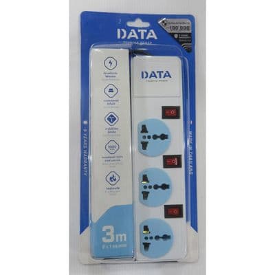 Power Strip (3 outlets, 3 switche, 3M, White/Blue) GB536