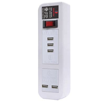 ELECTON รางปลั๊กไฟ (1สวิทซ์, 5 USB, 2 เมตร) รุ่น EP-A02U5ML