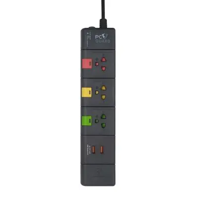STORM Power Strip (3 Outlet, 3 Switch, 2 USB, 3M, Black) PGU133C