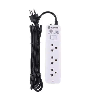 TOSHINO Power Strip (3 Outlet, 1 Switch, 5M, White) SO-35 (WH)