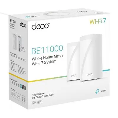 TP-LINK BE11000 Whole Home Mesh Wi-Fi 7 System Router (2 Pack) Deco BE65