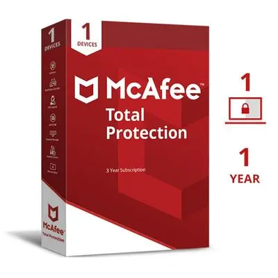 MCAFEE ซอฟแวร์ Antivirus Total Protection 1 Device 1 Year รุ่น MTP1D1Y-BOX