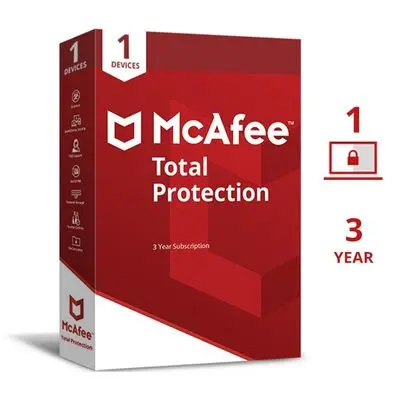 MCAFEE Software Antivirus Total Protection 1 Device 3 Year MTP1D3Y-BOX