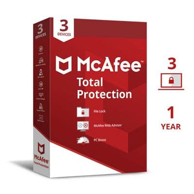 MCAFEE Software Antivirus Total Protection 3 Device 1 Year MTP3D1Y-BOX
