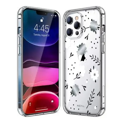 HEAL เคสซิลิโคนสำหรับ iPhone 13 Pro Max (สี Flowers Silver)
