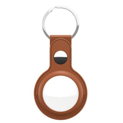 KEYBUDZ AirTag Leather Key Ring (Tan) AT S1