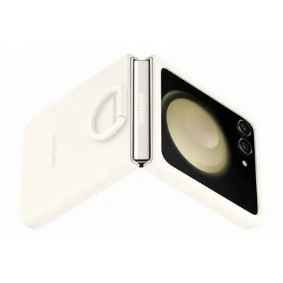 Silicone cover with Ring Case for Galaxy Z Flip 5 (Cream) EF-PF731TUEGWW