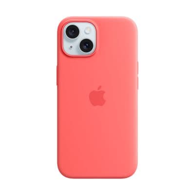 APPLE เคสซิลิโคนสำหรับ iPhone 15 พร้อม MagSafe (สีชมพูกวาวา)