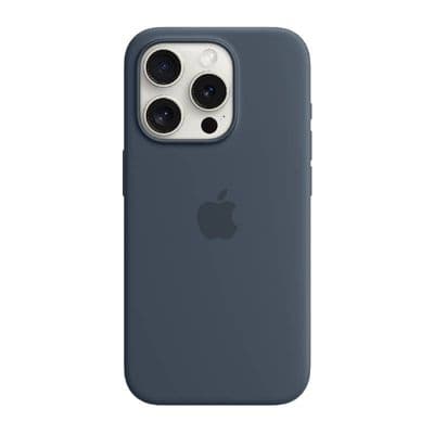 APPLE เคสซิลิโคนสำหรับ iPhone 15 Pro พร้อม MagSafe (สีน้ำเงินสตอร์มบลู)