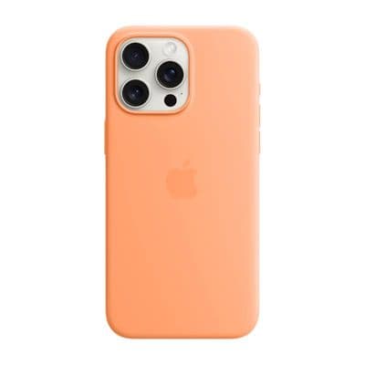 APPLE iPhone 15 Pro Max Silicone Case with MagSafe (Orange Sorbet)