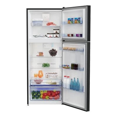 BEKO Double Doors Refrigerator (14.9 Cubic ,Black Glass) RDNT470E50VZGB