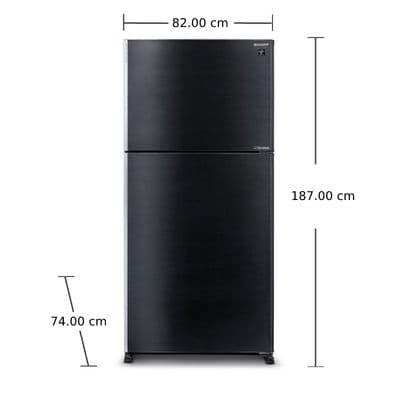 SHARP ตู้เย็น 2 ประตู (19.8 คิว, สีดำ) รุ่น SJ-X550GP2-BK