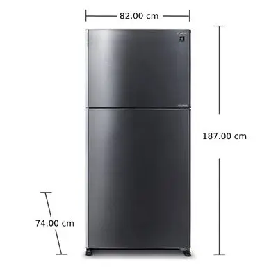 SHARP Double Doors Refrigerator (19.8 Cubic, Silver) SJ-X550TP2-SL