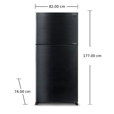 SHARP Double Doors Refrigerator (18.4 Cubic, Black) SJ-X510GP2-BK